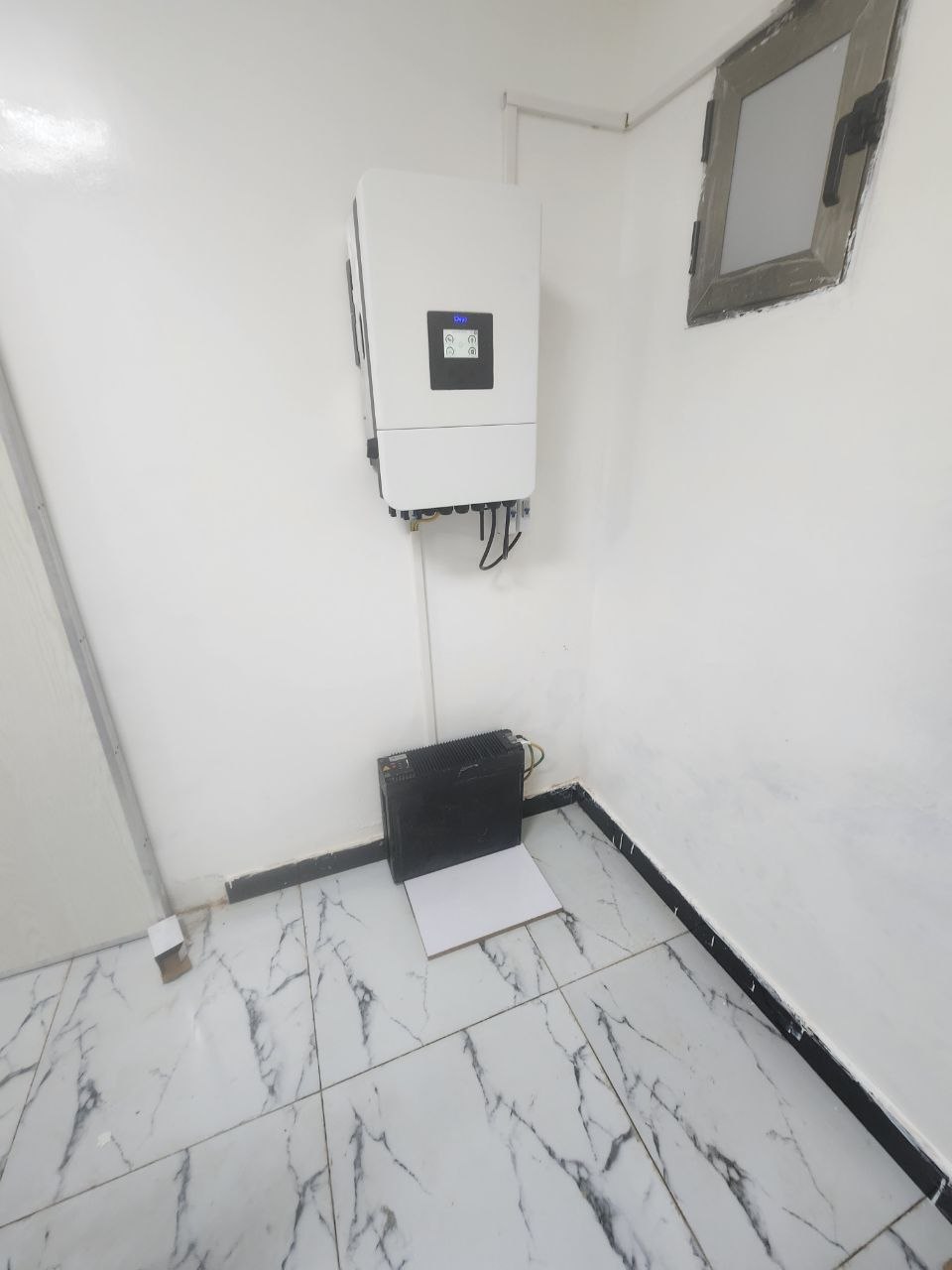 Solar inverter installation inside an equipment room